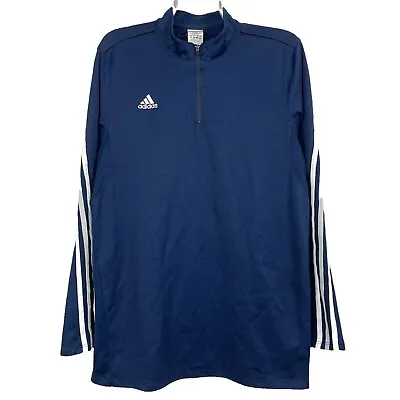 Vintage Adidas Sweatshirt Mens Activewear Large L Blue Sportswear 1/4 Zip • $19.95