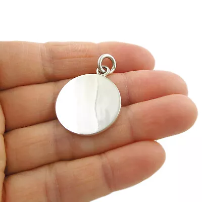 Large Hallmarked Solid Sterling Silver Circle Disc Pendant Jewellery For Women • £49.99