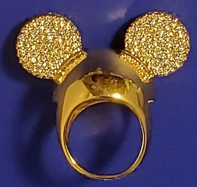 Disney Couture Mickey/Minnie Mouse MAWI X DISNEY 14k Plated Ring Pave Crystals • $89