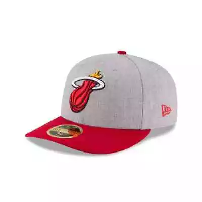 Miami Heat New Era   Low Crown  59FIFTY Fitted Hat-Gray/Red • $24.99