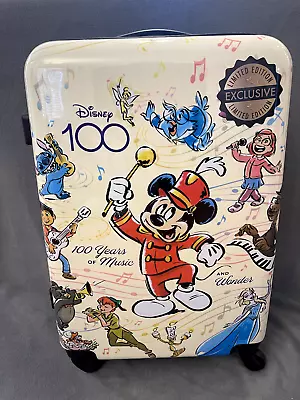 Disney Bioworld 100 Years Of Music And Wonder 24” Upright Spinner Suitcase New • $169.98