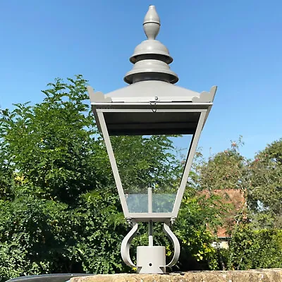 Grey Lamp Post Top 90cm Antique Street Lantern Garden Outdoor Lighting Metal • £130