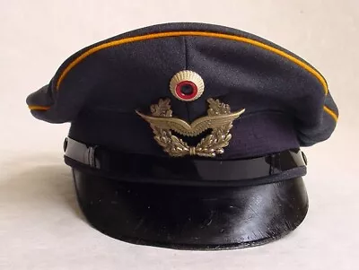 VINTAGE 1960s GERMAN AIR FORCE LUFTWAFFE VISOR HAT SZ 57 - FREE SHIP • $22.50