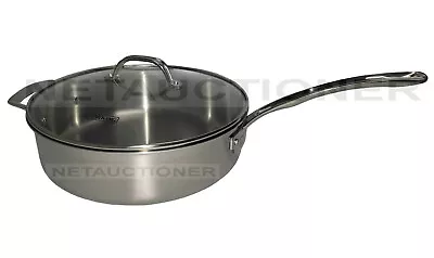 New VIKING 3-Ply Stainless Steel 5.25 Qt Sauté Pan  W/ Glass Lid Professional • $101.99