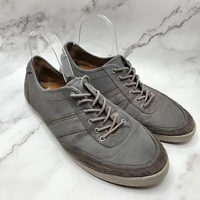 $28 • Buy Zara Man Suede Grey Laced Slip On Sneakers Flats Shoes Size 10 (EU 43)