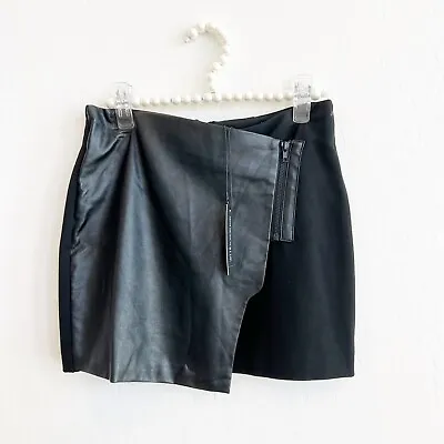 W118 By Walter Baker Women's Bee Faux Leather Mini Skirt Zipper Black 2 NWT • $39.99