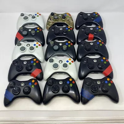 Lot Of 15 OEM Official XBOX 360 White Black Wireless Controllers Parts Or Repair • $99.99