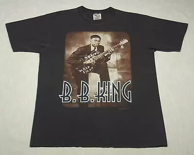 Vintage B. B. KING Blues Concert T-Shirt (1996) Memphis WORLD TOUR! WOW! L • $29.50
