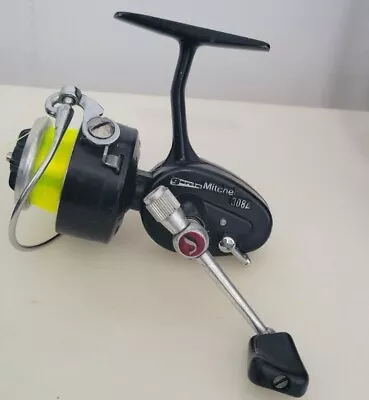 Garcia Mitchell 308A Spinning Reel Black Made In France Good Working Condition  • $46