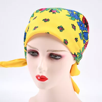 Boho Flower Small Handkerchief Muslim Hijab Headwrap Square Head Scarf Bandana A • $7.57