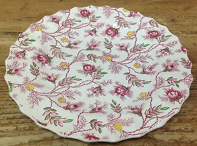 Spode Rosebud Rose Bud Chintz 2/8401 Pink Roses Yellow Flowers 1 Salad Plate 8  • $16.74