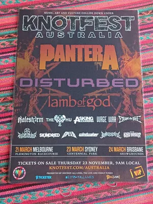 Knotfest - 2024 Australia Tour - Laminated New Tour Poster Pantera Disturbed Etc • $14.95