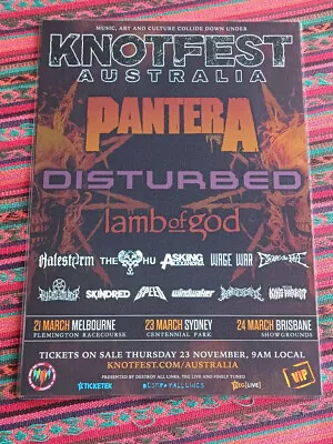 Knotfest - 2024 Australia Tour Poster - Laminated - Disturbed Pantera - New!!! • $14.95