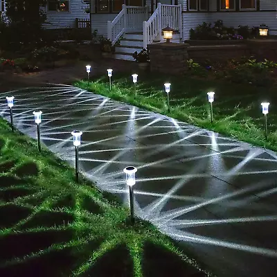 Solar Lights Outdoor -IP65 Waterproof Solar Pathway Lights Stainless Steel • $17.85