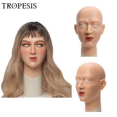 Tropesis Silicone Realistic Silicone Female Head Mask For Crossdresser Cosplay • $69.30