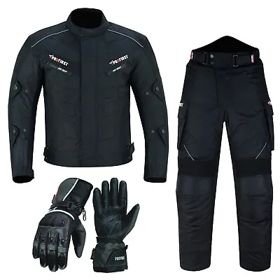 Motorcycle Racing Textile Waterproof Suit Motorbike Riding Leather Gloves Armour • $151.54