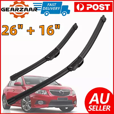 2pcs 26  + 16  Front Windscreen Wiper Blades Pair For U Hook Arm Windshield AUS • $17.99