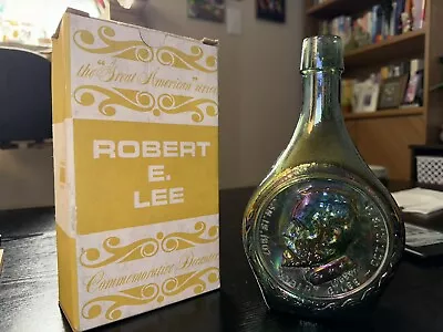 Vintage Robert E Lee Green Glass Decanter Bottle Wheaton Presidential • $15