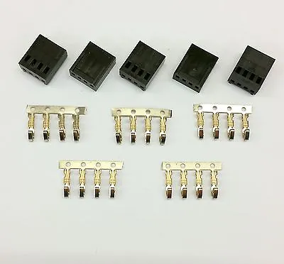 Pk Of 5 - Female 4 Pin Fan Power Connector - Black Inc Pins • $4.64