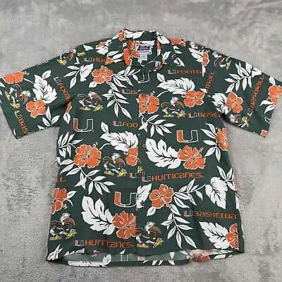 Vintage Reyn Spooner Miami Hurricanes Shirt Mens Small Hawaiian Football Y2K • $24.96