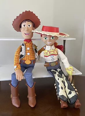 Disney/Pixar~Toy Story Pull String Woody & Jessie Dolls W/Hats~Both Working/Talk • $107.91