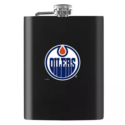 Edmonton Oilers Flask - 8oz Black Embossed • $19.99