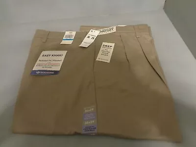 Men's Dockers Easy Khaki Pleated Pants Relaxed Fit D4 Colors Stretch NWT Sizes! • $34.95