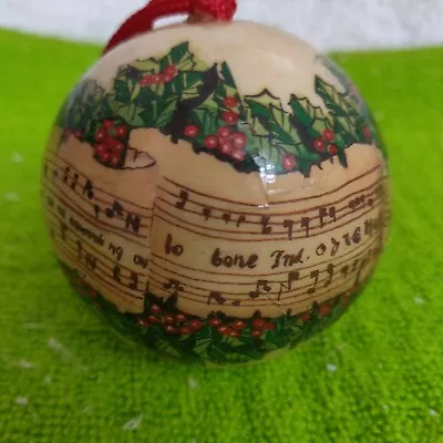 Paper Mache Christmas Ornament Musical Notes And Sheet Music Design 2  Single  • $3