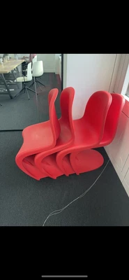 £30 • Buy 4x Red Panton Style Chairs, Second Hand Good Condition, £30 Each