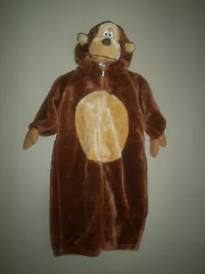 Forum Monkey Brown Plush One Piece Hooded Halloween Costume Toddler 2 4 • $30