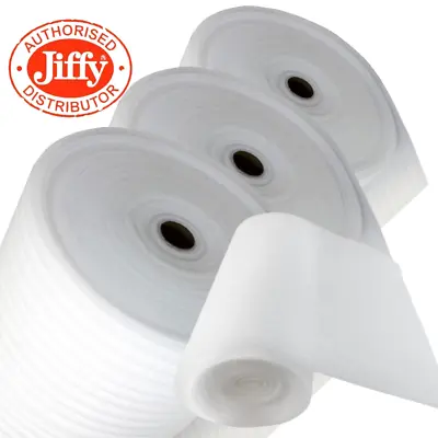 JIFFY FOAM WRAP ROLLS 500/750/1500mm X 1mm WRAPPING POSTING MOVING PACKAGING • £6.55