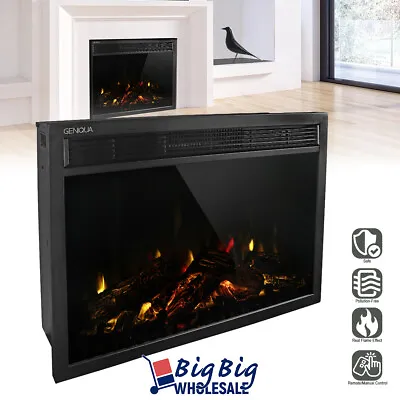 1400W 30  Freestanding Electric Fireplace Insert Heater Adjustable Flame Remote • $148.99