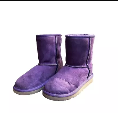 UGG Classic II Short Purple Winter Boots Girls Size 1 • $35