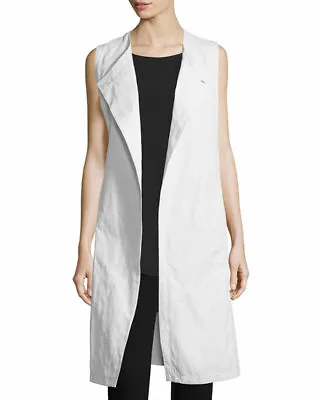 £43.78 • Buy EILEEN FISHER The Fisher Project $218 Long Textured Vest Jacket Top Size Medium