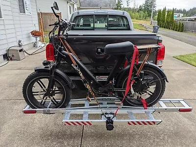 Motorcycle Hitch Receiver Mounted Aluminum Dirt Bike Carrier Trailer Rack W/Ramp • $239.95