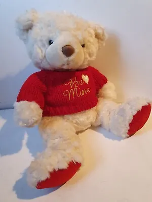 Valentines 'Be Mine' White Teddy Bear 13  WOOLWORTHS Immaculate Condition • £5.50