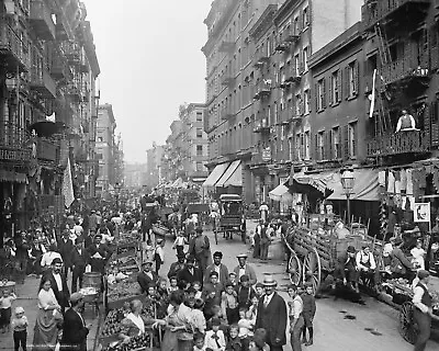 Street Scene New York City Photograph Mulberry Street  NYC 1900 8x10 Print • $7.99