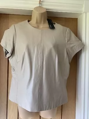 Bnwt Marks And Spencer Tan Leather Top Blouse Size 14 • £10