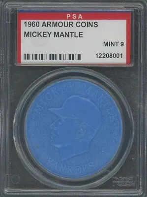Mickey Mantle 1960 Armour Coins  Blue  ** PSA 9 ** MINT / Great Mantle Item ! • $429.99