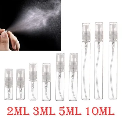 5-100pcs Clear Glass Empty Bottle Spray Reagent Perfume Travel Sample Container • £3.86