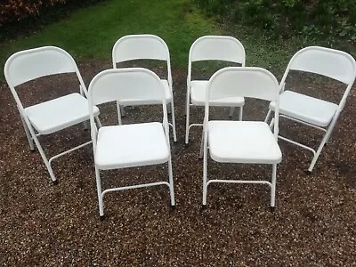 Habitat MacAdam Metal Folding Chair Set Of 6 - White • £50