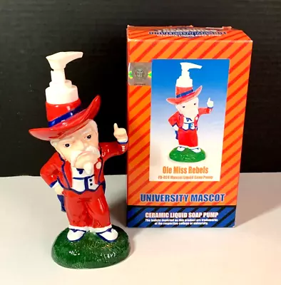 Vtg College Slavic Treasures Ole Miss Colonel Reb Mascot Ceramic Soap Dispenser • $134.25