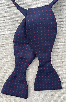 Vintage Bow Tie   The Adapta   Welch Margetson & Co. London Blue W/ Red Dots 2  • $26