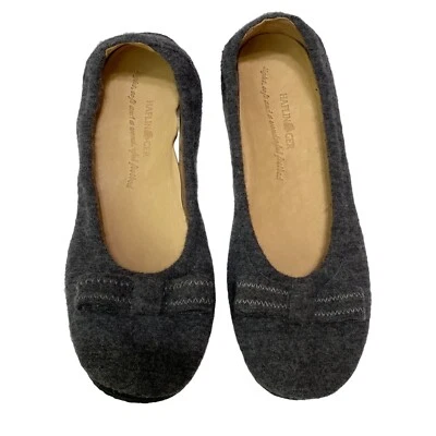 Haflinger Women's Wool Ballet Style Slippers Gray Size 41 Bow Detail • £28.94