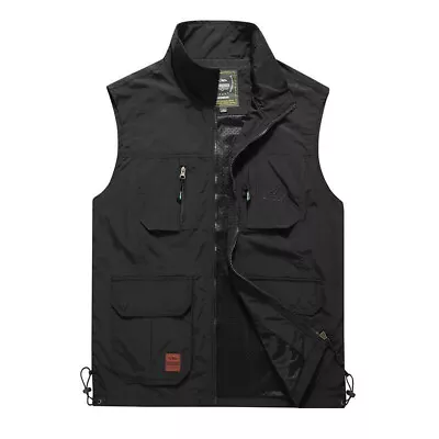 Mens Waistcoat Sleeveless Jacket Vest Men Fishing Fashion Full Zip Outwear • $30.99