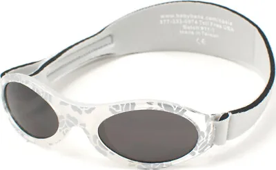 Baby Banz 0-2yr Girls White Silver Leaf Oval Adventurer Sunglasses 100% UVA  • £12.50