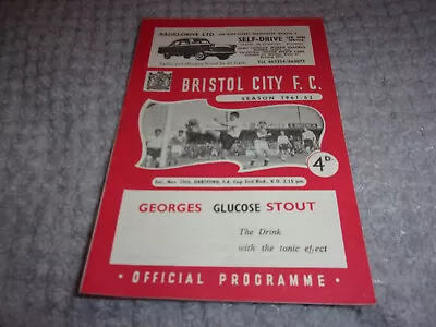 Bristol City V Dartford Fa Cup Programme Season 61  - 62 • £0.95