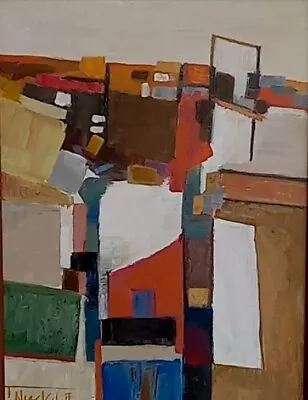 Abstract Expressionist Mid Century Modern Style Painting Modernist Landscape • $85