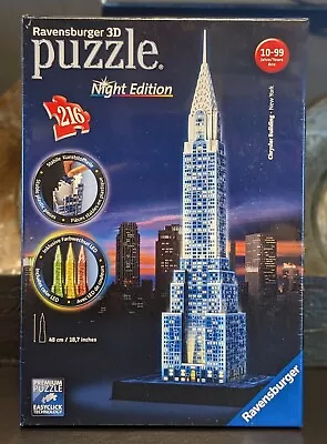 Ravensburger 3D Puzzle Night Edition Chrysler Building New York 216 Pcs Sealed • $24.99