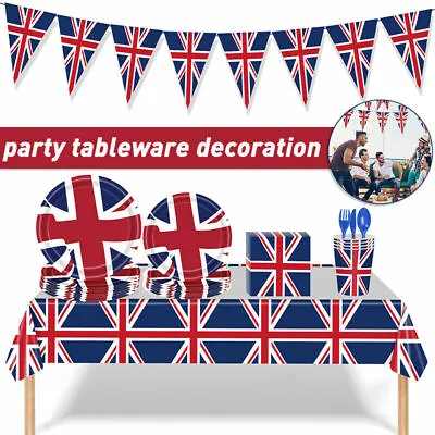 UNION JACK British Flag Tableware Queens Jubilee Street Party Supply Decorations • £5.99